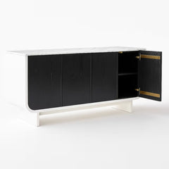 Black Tie Marble Bar / Storage Cabinet