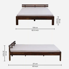 Solid Wood Queen Size Bed Without Storage