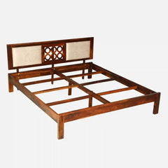 Sheesham Wood Queen Size Bed Without Storage