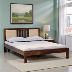 Solid Wood Queen Size Bed Without Storage