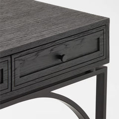 Tatvaacasa 3-Drawer Black Mango Console Table