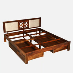 Solid Wood King Size Bed With Storage Drawers
