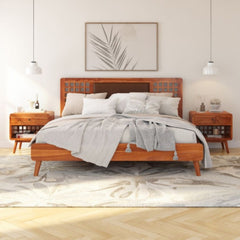 Mid Century Modern Sheesham Wood Bed