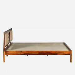 Sheesham Wood Queen Size Bed Without Storage