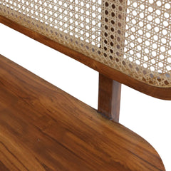 Modern Wooden Cane Bench