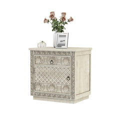 Hand Carved Bed Side Table