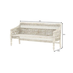 Solid Wood Traditional Hand carved 3-seater