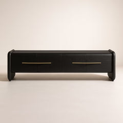 Black Oak Media Console Table