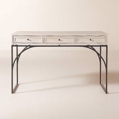 Tatvaacasa 3-Drawer Black Mango Console Table