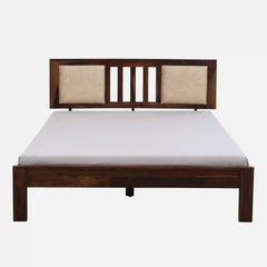 Solid Wood Queen Size Bed Without Storage