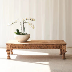 Modern Wooden Hand Carved Coffee Table