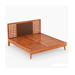Mid Century Modern Sheesham Wood Bed