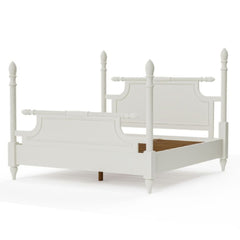 White Solid Wood Platform 4 Poster Bed