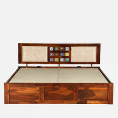 Solid Wood King Size Bed With Hydraulic Storage