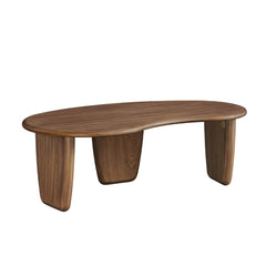 Tatvaacasa Kidney-Shaped Free Coffee Table in Walnut