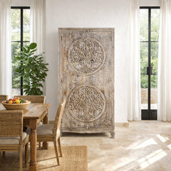 Hand Carved Mango Wood Wardrobe