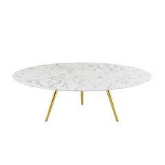 Tatvaacasa 48" Round Faux Marble Coffee Table