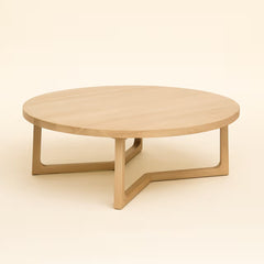 Round Modern Natural Finish Coffee Table