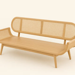 Modern Rattan Wooden Bed