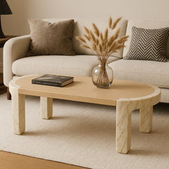Tatvaacasa Marble Wood Coffee Table