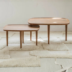 Natural Wooden Nesting Coffee Table set of 2