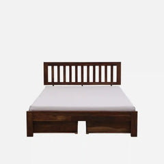 Solid Sheesham Wood Queen Size Bed With Storage Drawers
