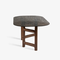 Tatvaacasa Wooden Oval Dining Table for Home & Dining Area