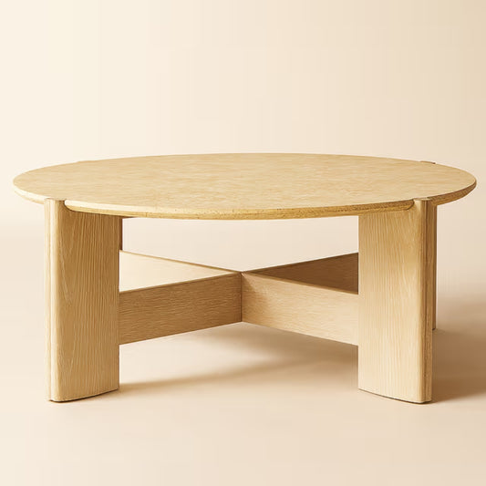 Mid-Century Round Wooden Coffee Table