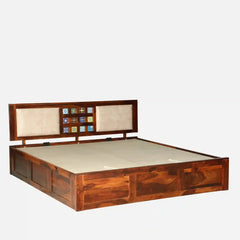 Solid Wood Queen Size Bed With Hydraulic Storage