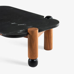 Noto Marble-Top Wooden Coffee Table