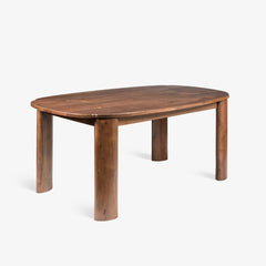 Tatvaacasa Contemporary Oval Solid Wood Dining Table