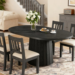 Tatvaacasa Premium Black Round Dining Table – Stylish, Strong & Modern Statement Piece