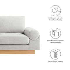 Tatvaacasa Upholstered Fabric Sofa in Light Gray