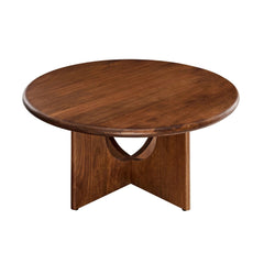 Tatvaacasa Round 34" Coffee Table in Walnut