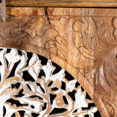 Hand Carved Mango Wood Wardrobe Tree Of Life