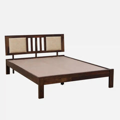 Solid Wood Queen Size Bed Without Storage