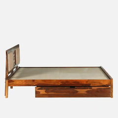 Solid Wood King Size Bed With Storage Drawers