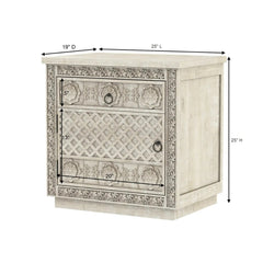 Hand Carved Bed Side Table