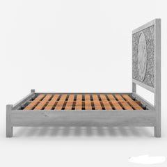 Hand Carved Wooden Headboard Bed