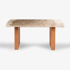 Wooden Marble Top Dining Set