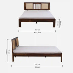 Solid Wood Queen Size Bed Without Storage