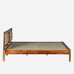 Solid Sheesham Wood Queen Size Bed Without Storage