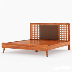 Mid Century Modern Sheesham Wood Bed