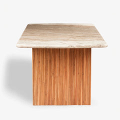 Wooden Marble Top Dining Set
