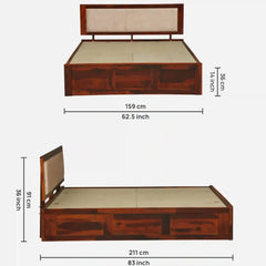 Solid Wood Queen Size Bed With Box Storage