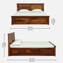 Solid Sheesham Wood Storage Beds