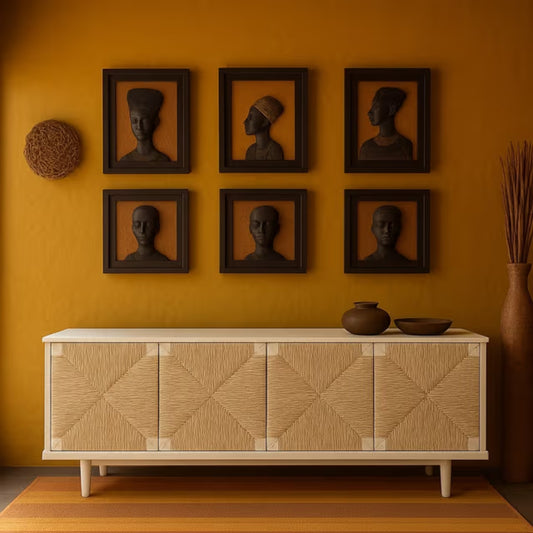 Handwoven Rattan Modern Sideboard