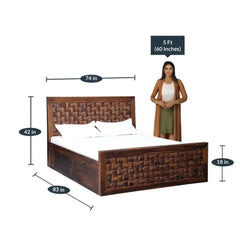 Solid Wood Sheesham Storage Beds with Drawers