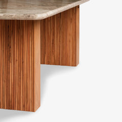 Wooden Marble Top Dining Set