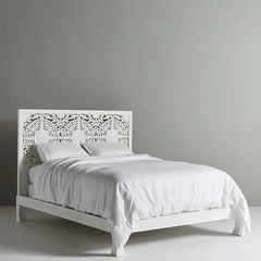 Hand Carved Wooden Bed Frame